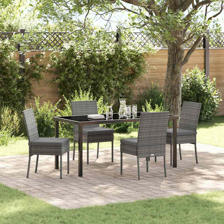 Have Spisebordssæt 5 pcs Grå Poly rattan