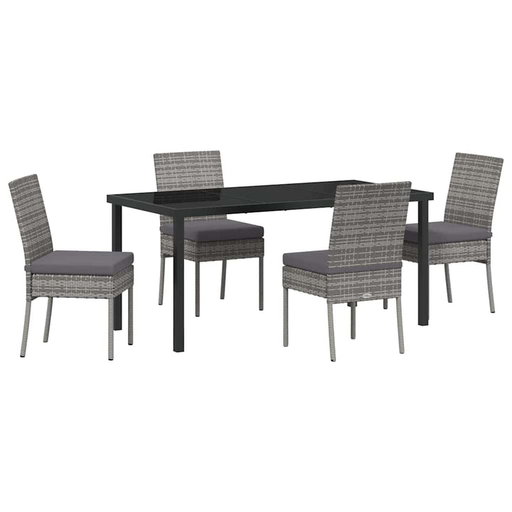 Have Spisebordssæt 5 pcs Grå Poly rattan