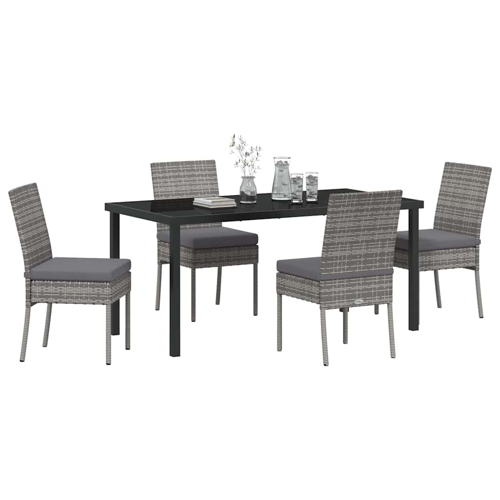 Have Spisebordssæt 5 pcs Grå Poly rattan