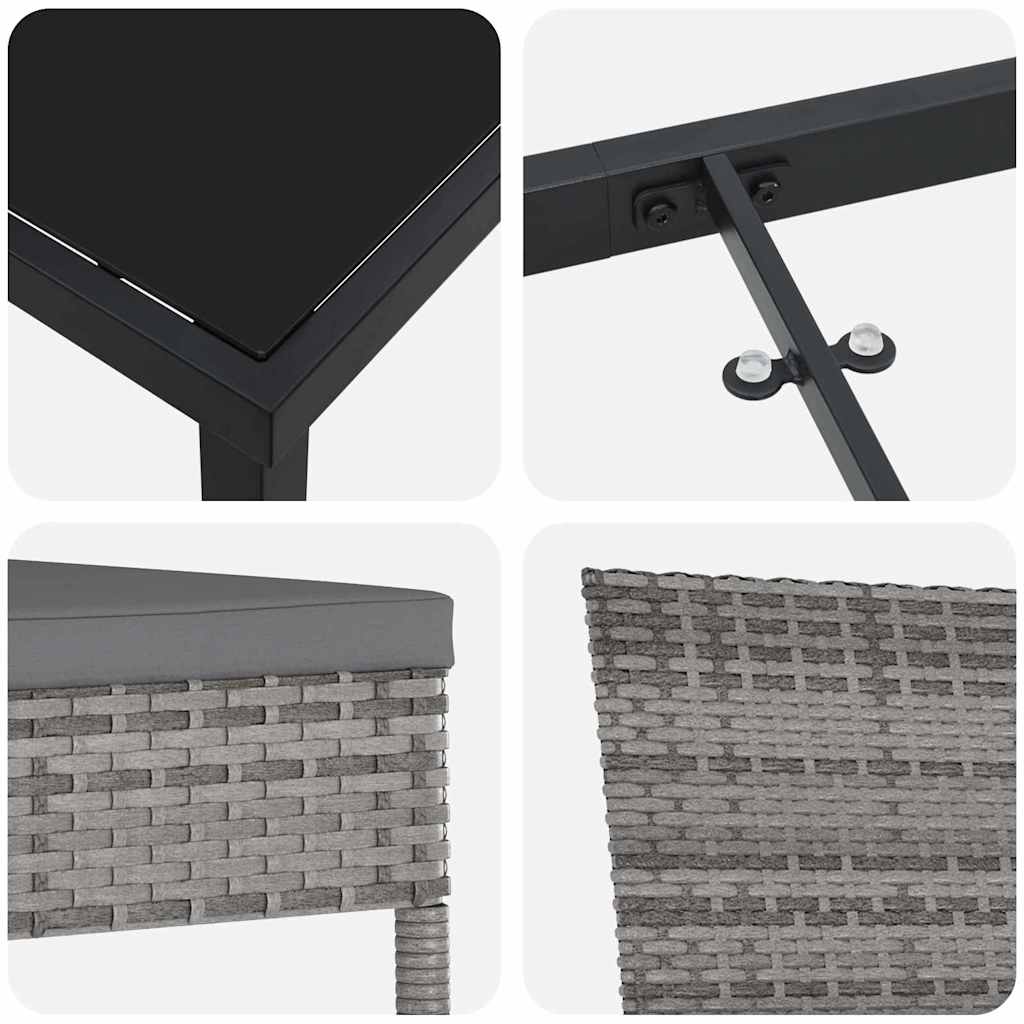 Have Spisebordssæt 7 pcs Grå Poly rattan