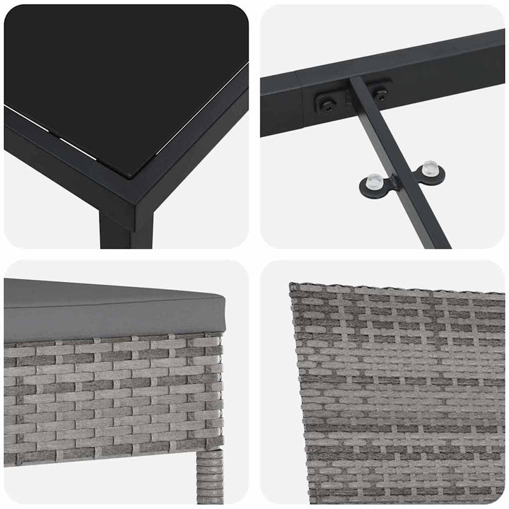 Have Spisebordssæt 7 pcs Grå Poly rattan