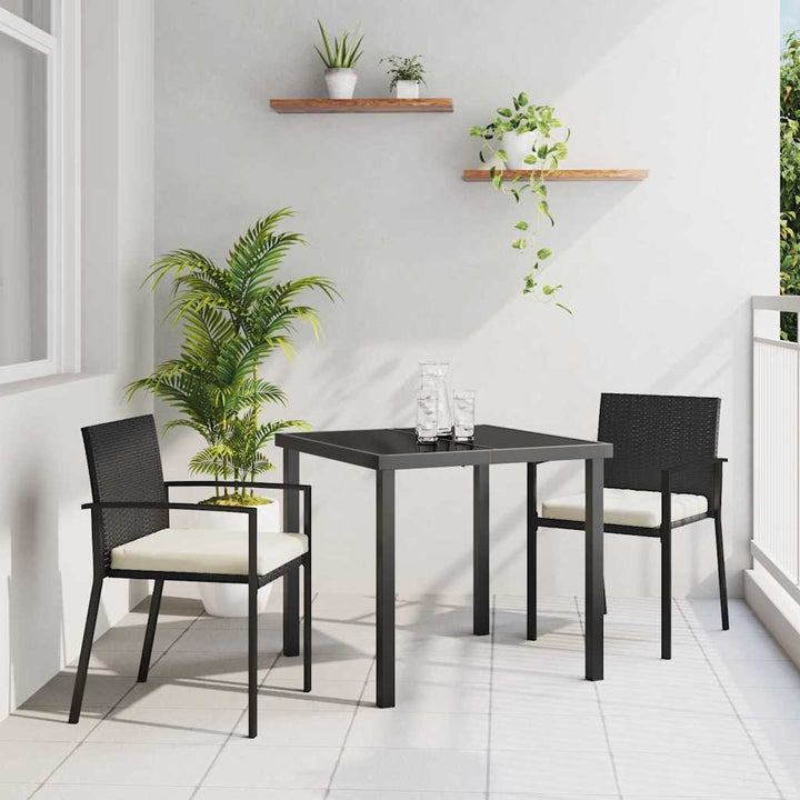 Have Spisebordssæt 3 pcs Sort Poly rattan