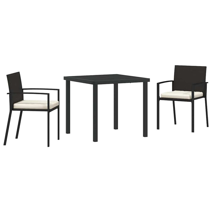Have Spisebordssæt 3 pcs Sort Poly rattan