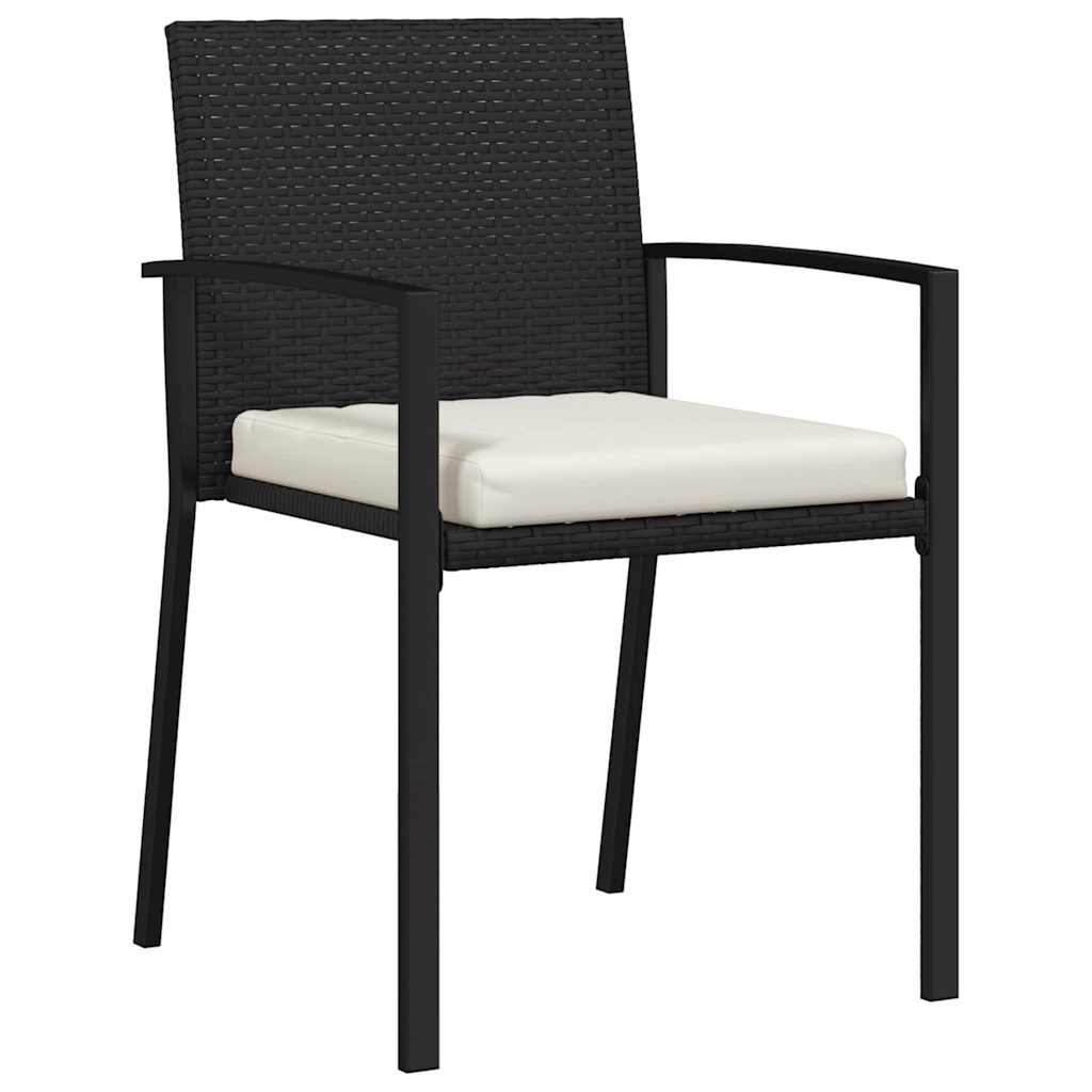 Have Spisebordssæt 3 pcs Sort Poly rattan