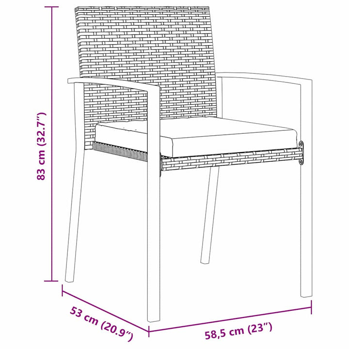 Have Spisebordssæt 5 pcs Sort Poly rattan