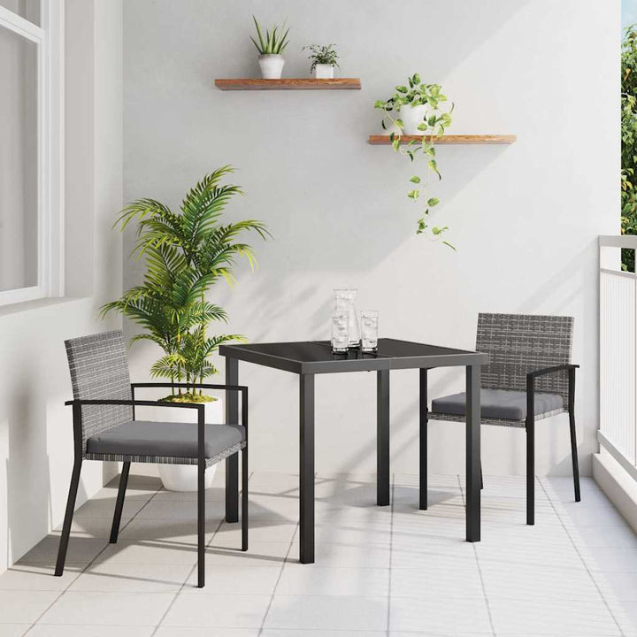 Have Spisebordssæt 3 pcs Grå Poly rattan