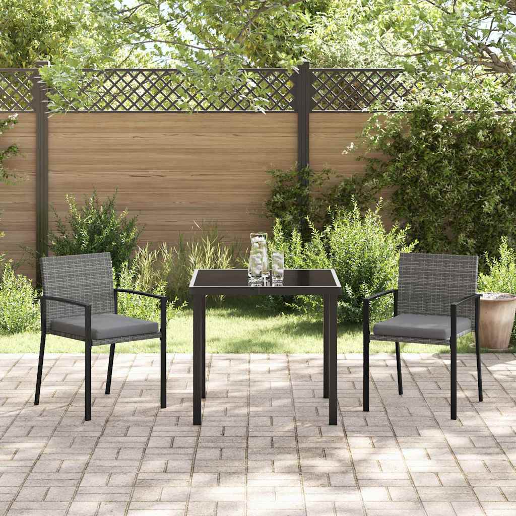 Have Spisebordssæt 3 pcs Grå Poly rattan
