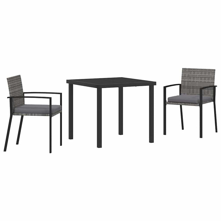 Have Spisebordssæt 3 pcs Grå Poly rattan