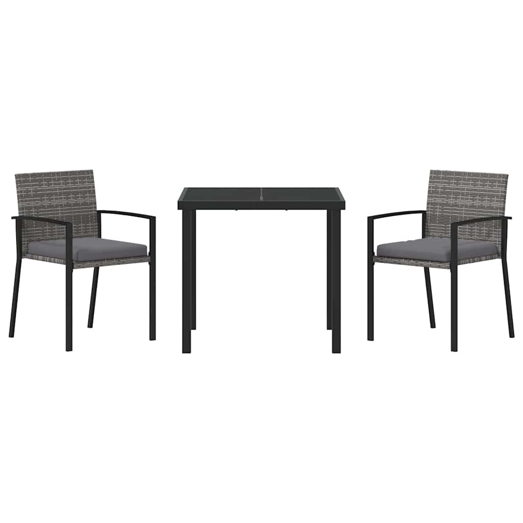 Have Spisebordssæt 3 pcs Grå Poly rattan