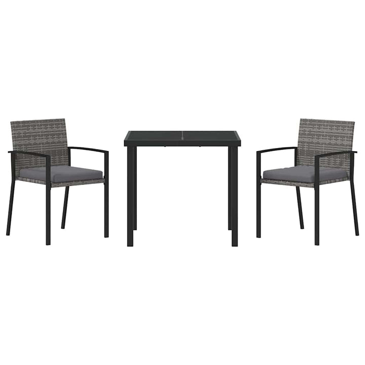 Have Spisebordssæt 3 pcs Grå Poly rattan