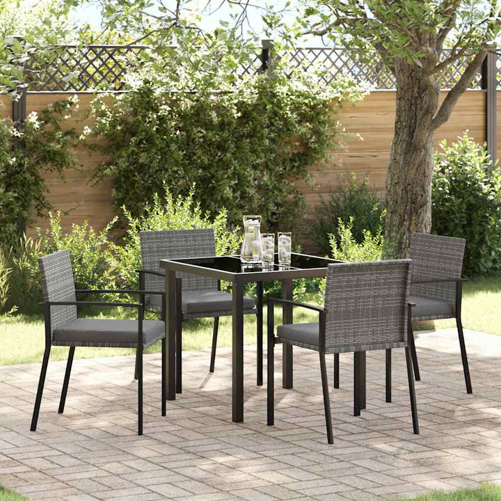 Have Spisebordssæt 5 pcs Grå Poly rattan