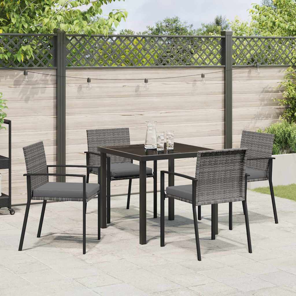 Have Spisebordssæt 5 pcs Grå Poly rattan