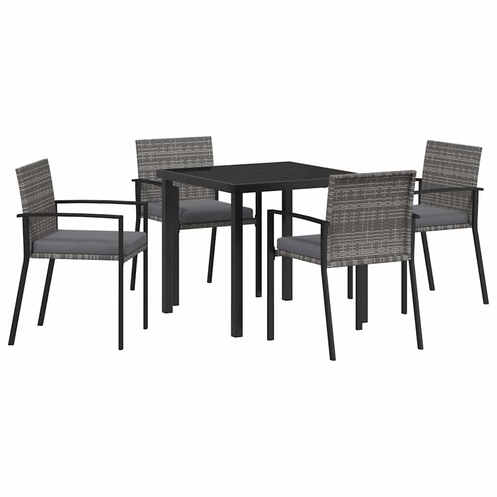 Have Spisebordssæt 5 pcs Grå Poly rattan