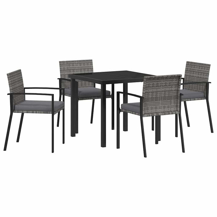 Have Spisebordssæt 5 pcs Grå Poly rattan