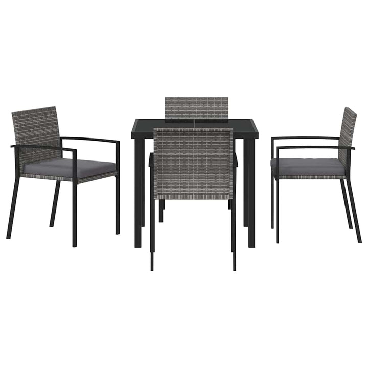 Have Spisebordssæt 5 pcs Grå Poly rattan