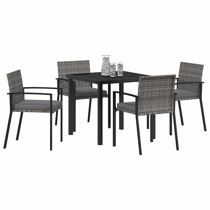 Have Spisebordssæt 5 pcs Grå Poly rattan