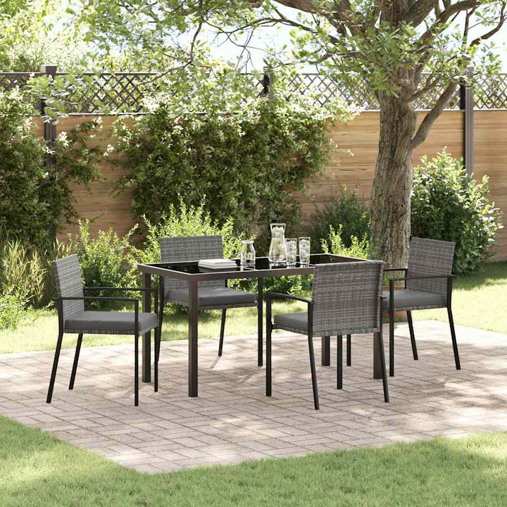 Have Spisebordssæt 5 pcs Grå Poly rattan