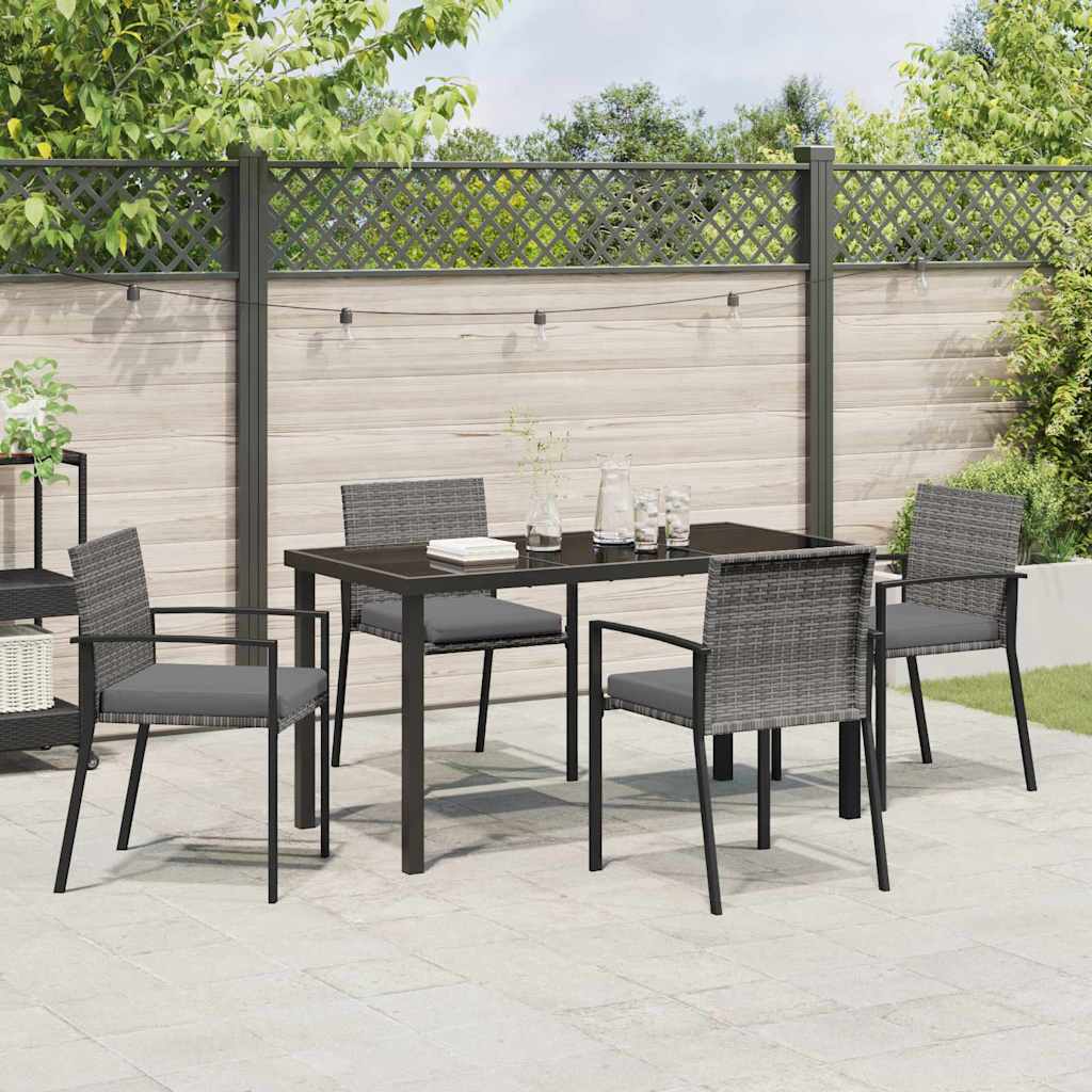 Have Spisebordssæt 5 pcs Grå Poly rattan