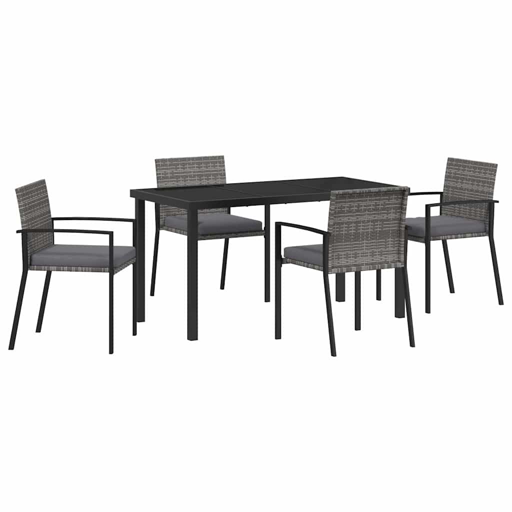 Have Spisebordssæt 5 pcs Grå Poly rattan