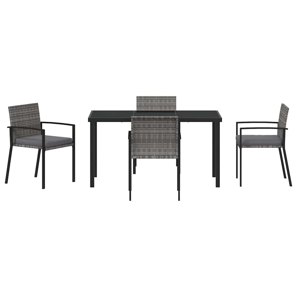 Have Spisebordssæt 5 pcs Grå Poly rattan