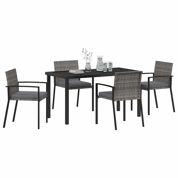 Have Spisebordssæt 5 pcs Grå Poly rattan