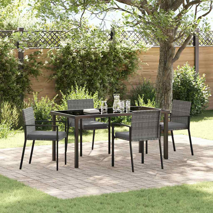 Have Spisebordssæt 5 pcs Grå Poly rattan