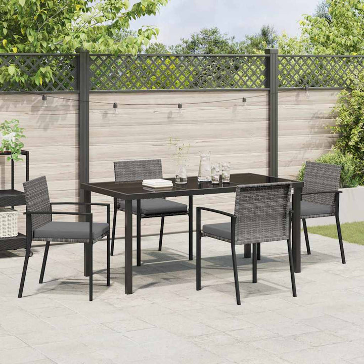 Have Spisebordssæt 5 pcs Grå Poly rattan