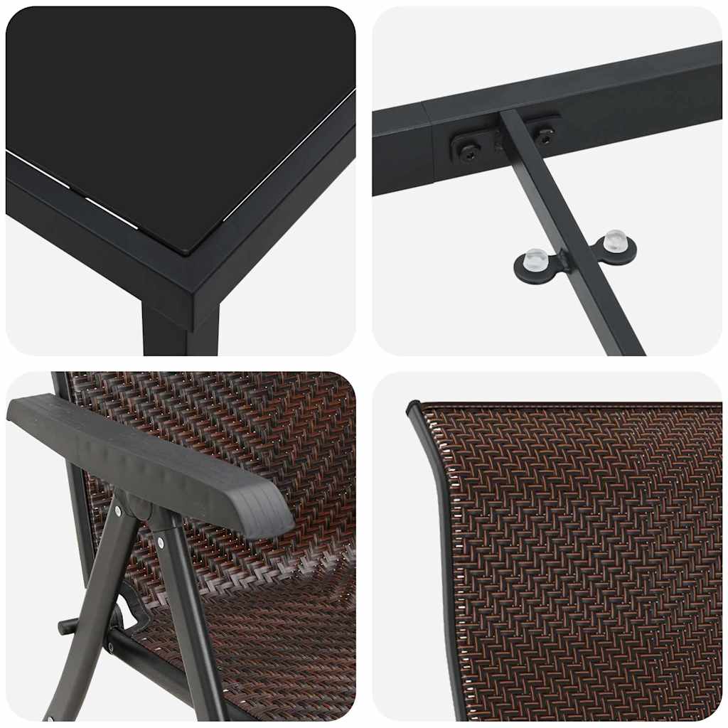 Have Spisebordssæt 3 pcs Brun Poly rattan