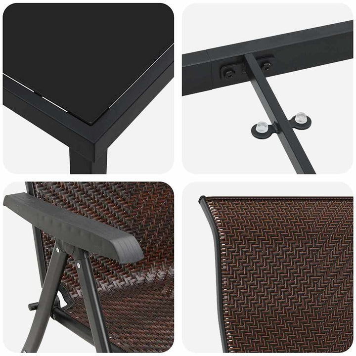 Have Spisebordssæt 3 pcs Brun Poly rattan