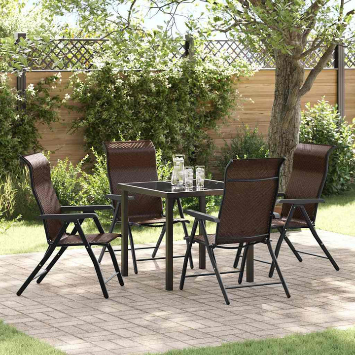 Have Spisebordssæt 5 pcs Brun Poly rattan