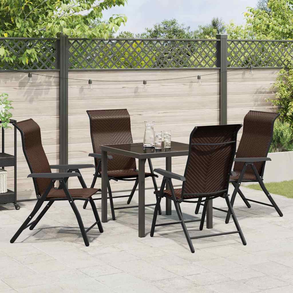 Have Spisebordssæt 5 pcs Brun Poly rattan