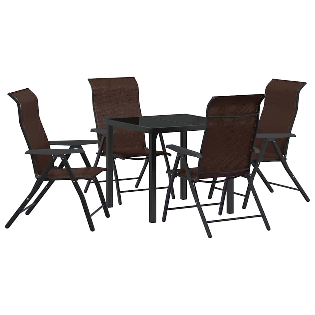 Have Spisebordssæt 5 pcs Brun Poly rattan