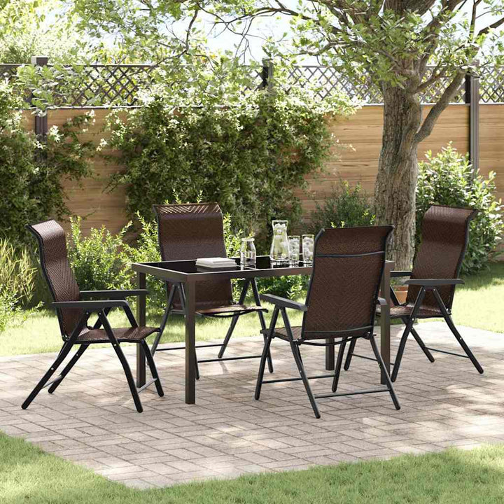 Have Spisebordssæt 5 pcs Brun Poly rattan