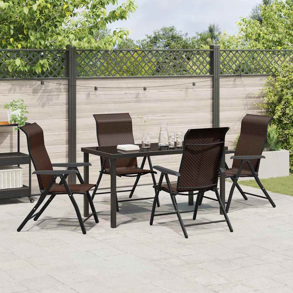 Have Spisebordssæt 5 pcs Brun Poly rattan