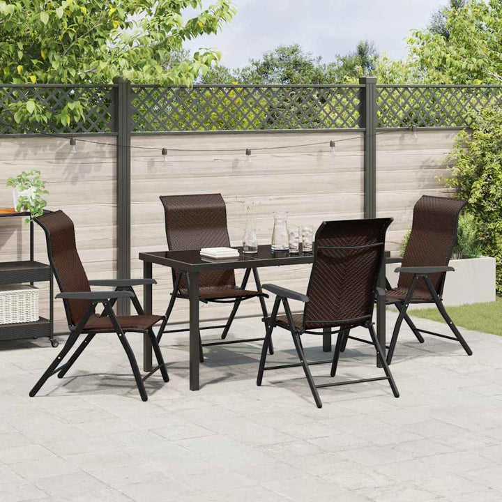 Have Spisebordssæt 5 pcs Brun Poly rattan