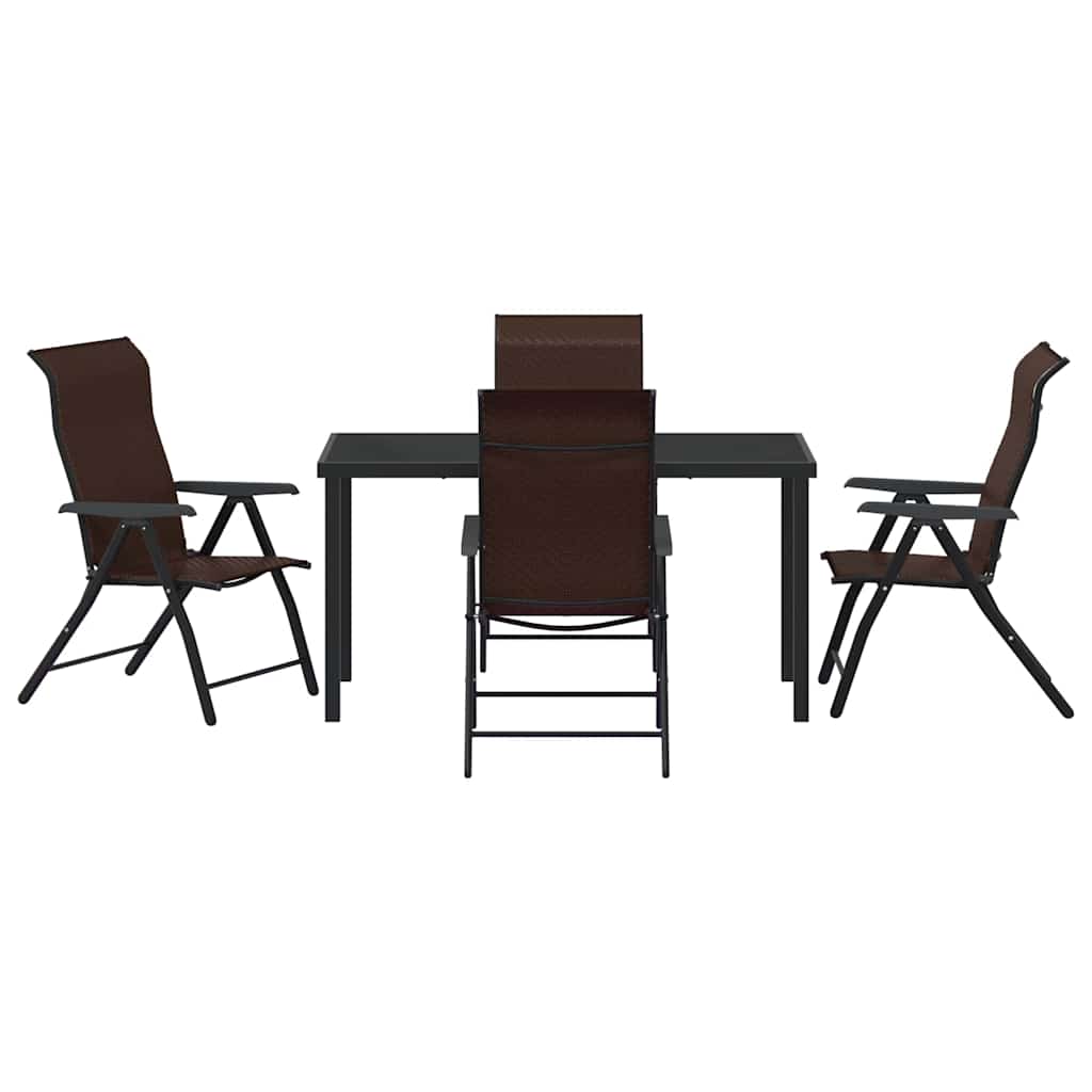 Have Spisebordssæt 5 pcs Brun Poly rattan