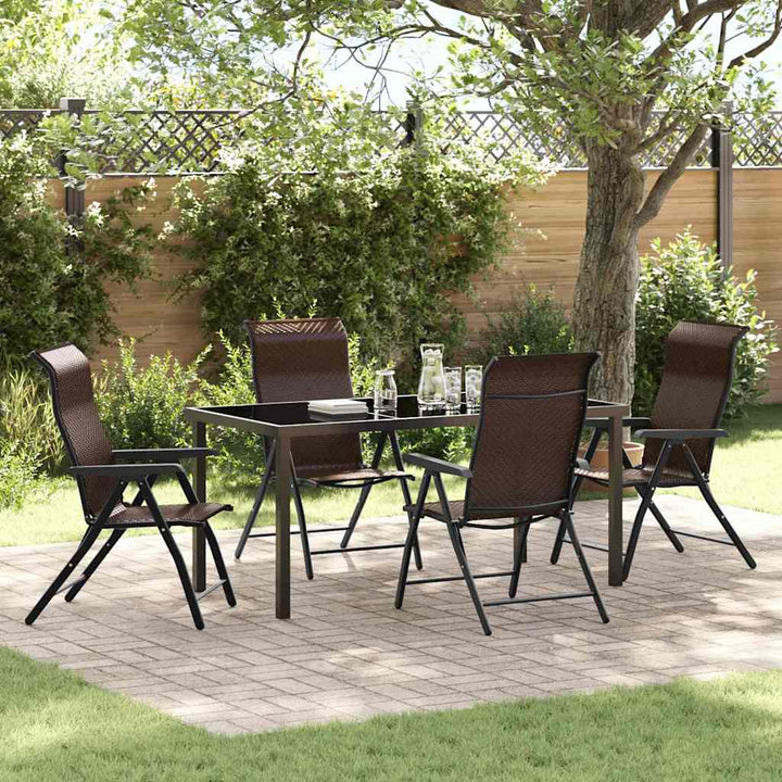 Have Spisebordssæt 5 pcs Brun Poly rattan