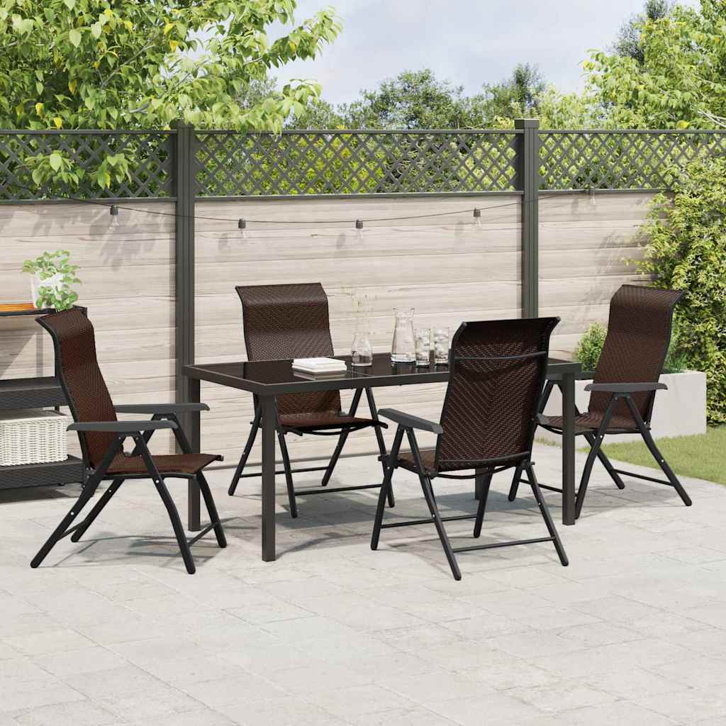 Have Spisebordssæt 5 pcs Brun Poly rattan