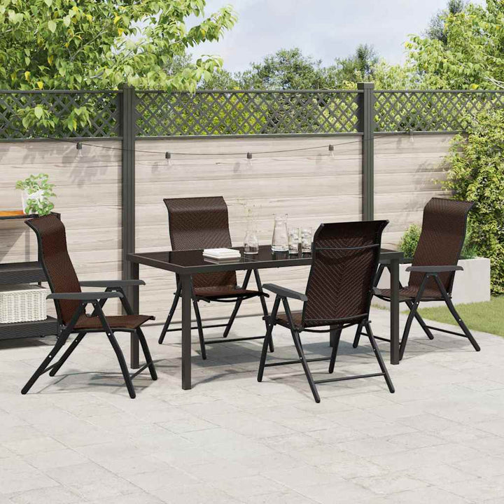 Have Spisebordssæt 5 pcs Brun Poly rattan