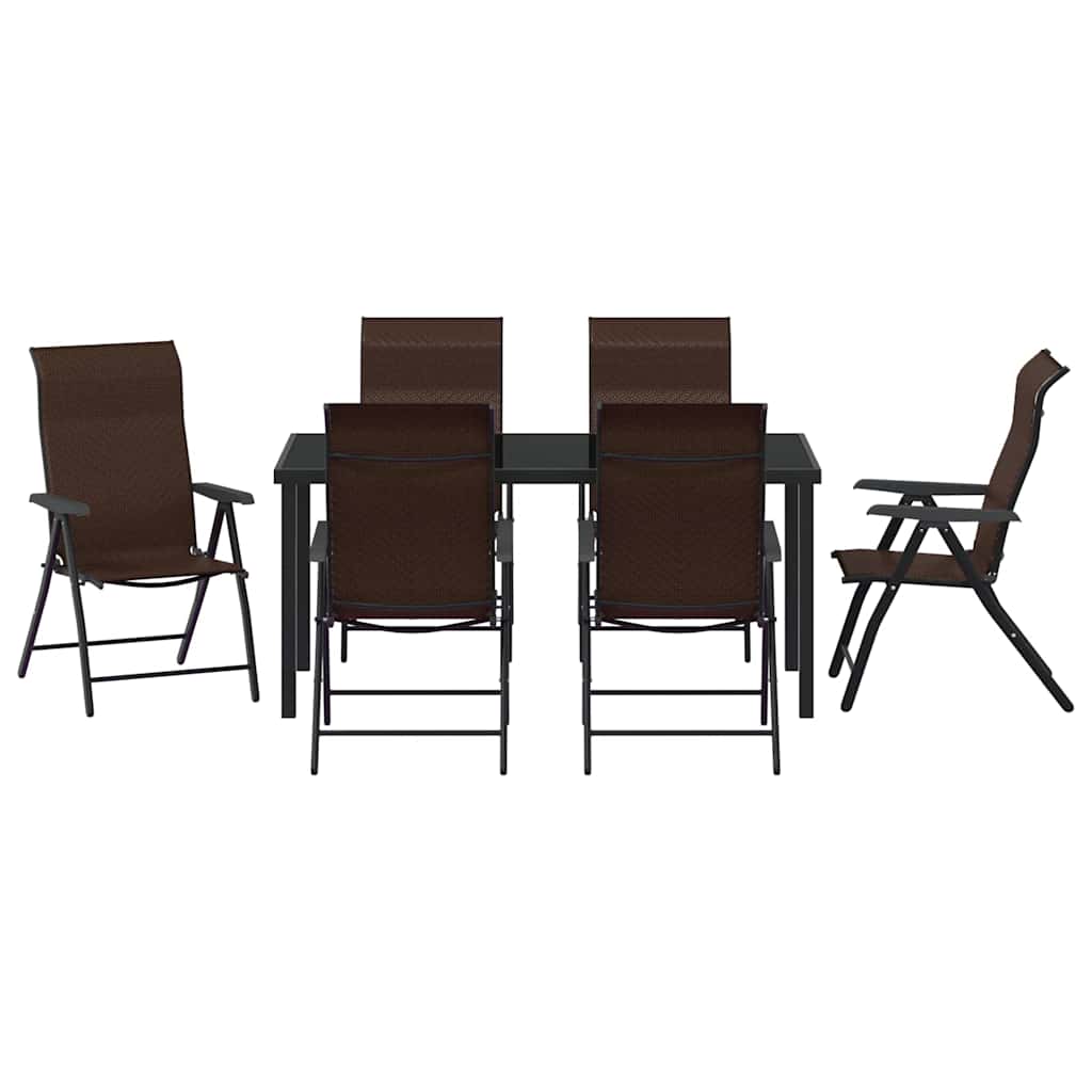 Have Spisebordssæt 7 pcs Brun Poly rattan
