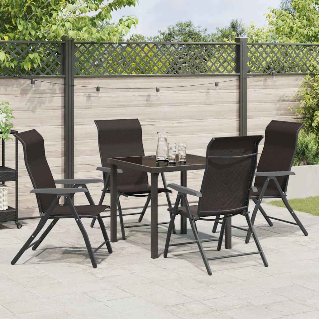 Have Spisebordssæt 5 pcs Sort kaffe Poly rattan