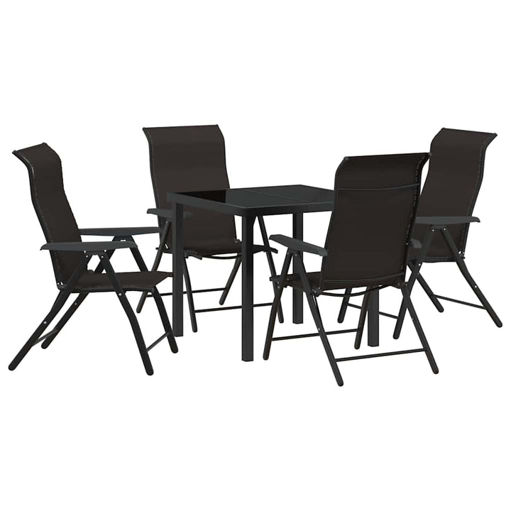 Have Spisebordssæt 5 pcs Sort kaffe Poly rattan