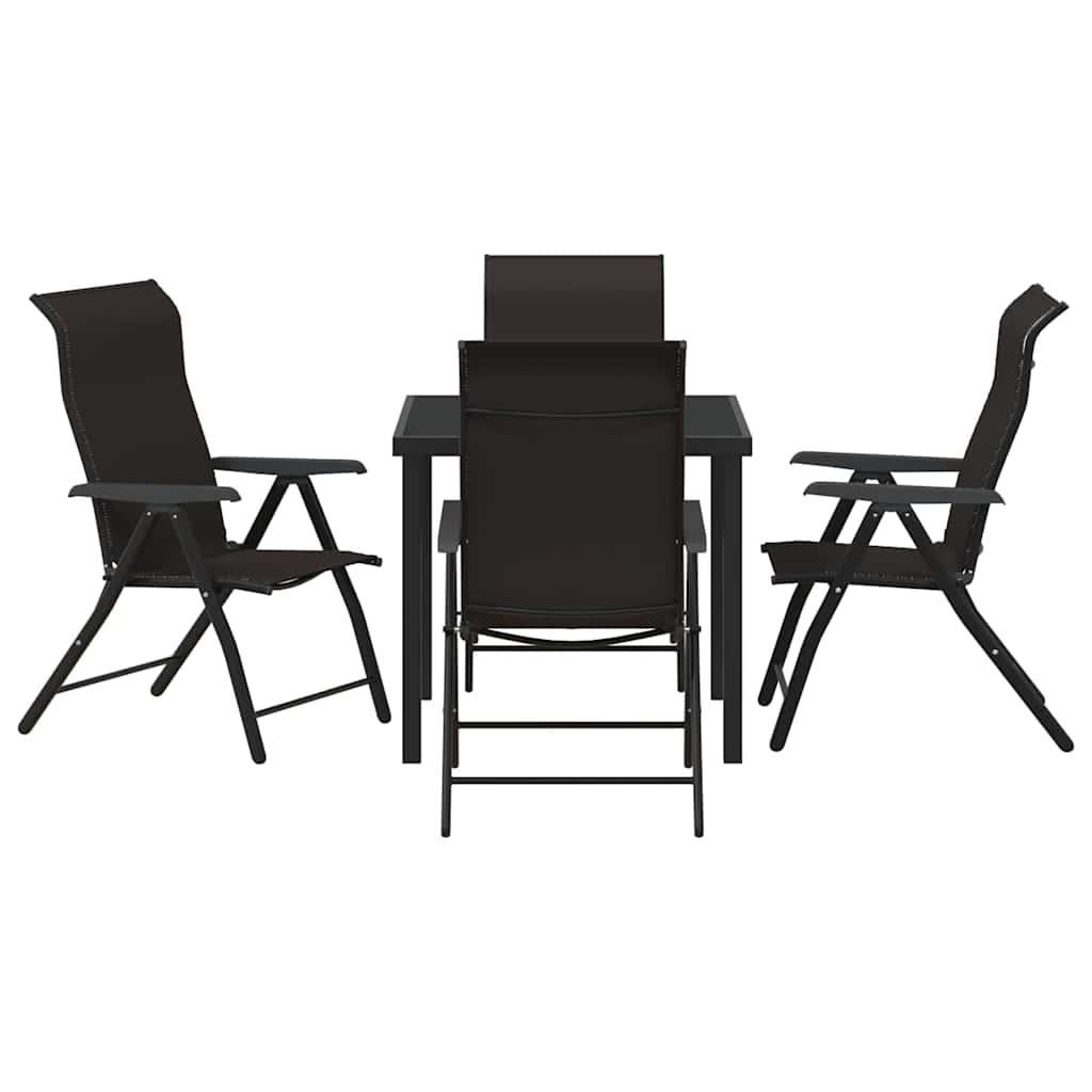 Have Spisebordssæt 5 pcs Sort kaffe Poly rattan