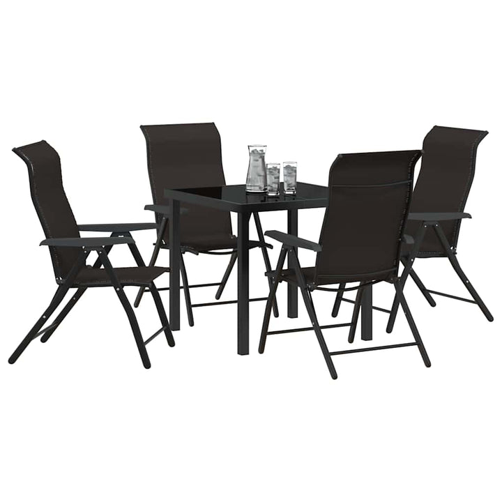 Have Spisebordssæt 5 pcs Sort kaffe Poly rattan