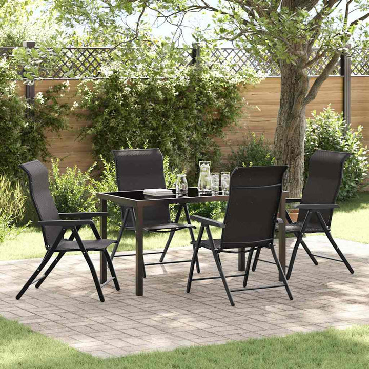 Have Spisebordssæt 5 pcs Sort kaffe Poly rattan