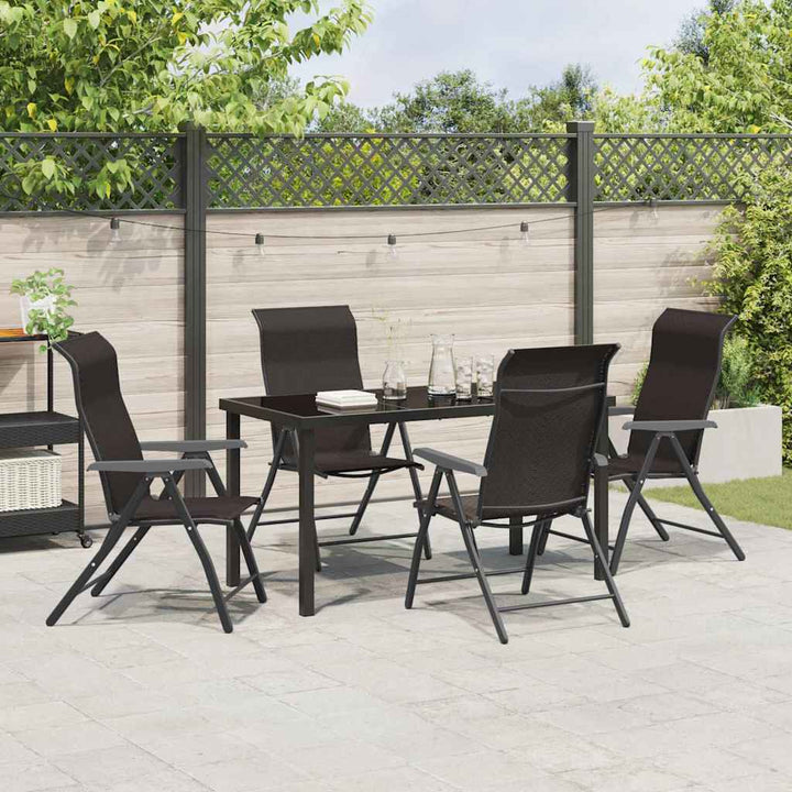 Have Spisebordssæt 5 pcs Sort kaffe Poly rattan