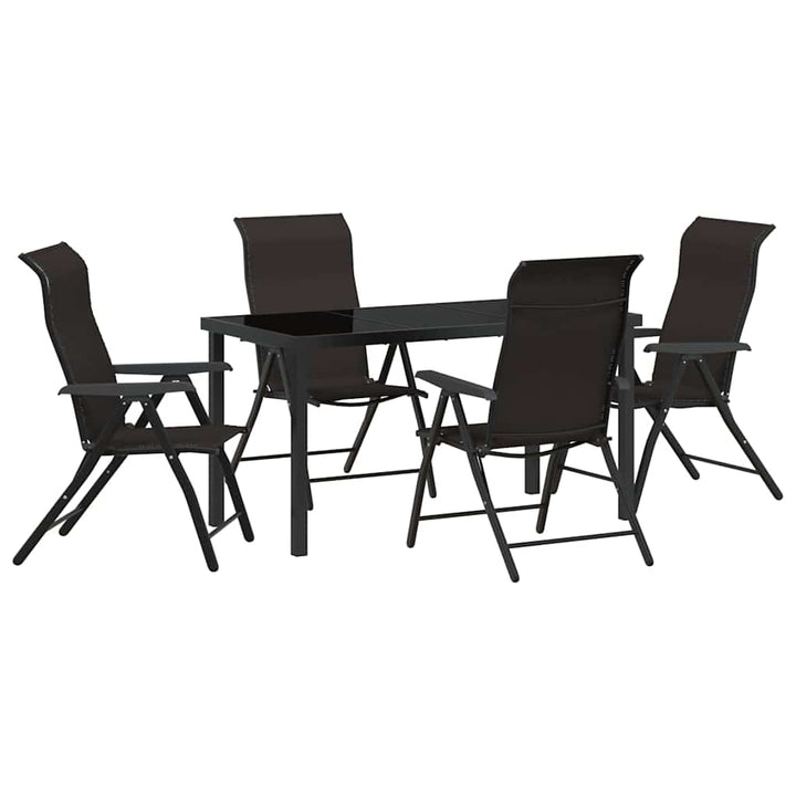 Have Spisebordssæt 5 pcs Sort kaffe Poly rattan