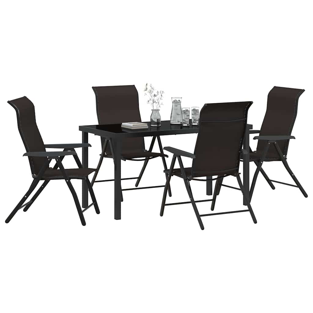 Have Spisebordssæt 5 pcs Sort kaffe Poly rattan