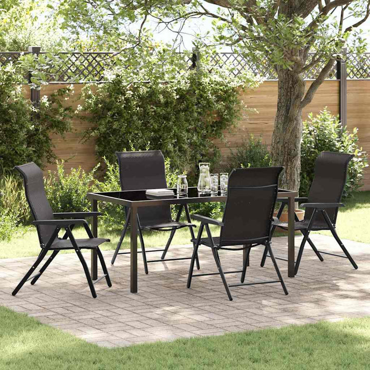 Have Spisebordssæt 5 pcs Sort kaffe Poly rattan