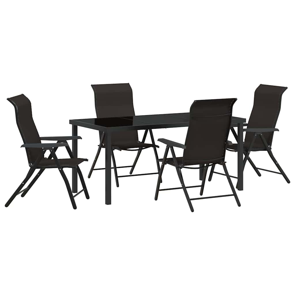 Have Spisebordssæt 5 pcs Sort kaffe Poly rattan